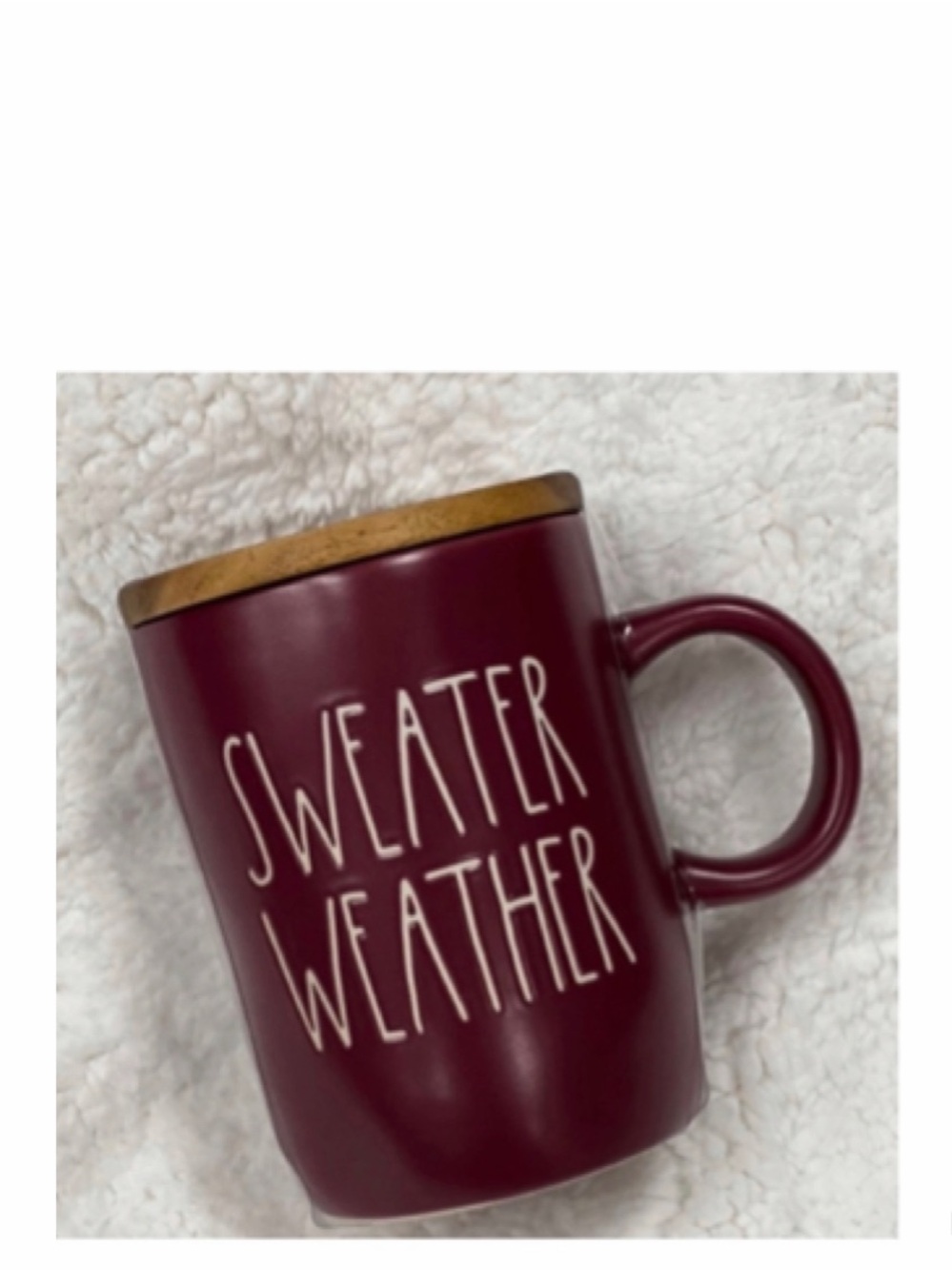 Rae Dunn Sweater Weather Mug w/ Wooden Coaster Fall Leaf 🍁